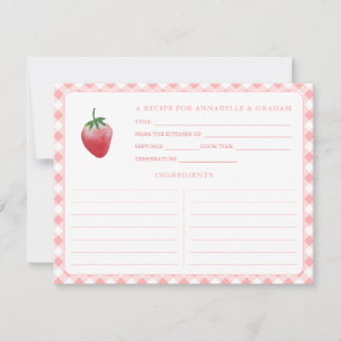 Sweet Strawberry Gingham Brautparty Rezept Karte