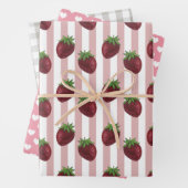 Sweet Strawberry Gingham Liebe Wrapping Paper Shee Geschenkpapier Set (Beispiel)
