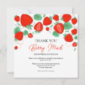 Sweet Strawberry Girl Babydusche Dankeskarte (Vorderseite)