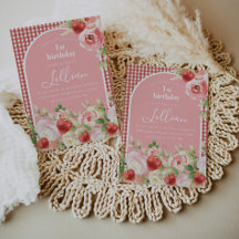 Sweet Strawberry Girl's Birthday Einladung