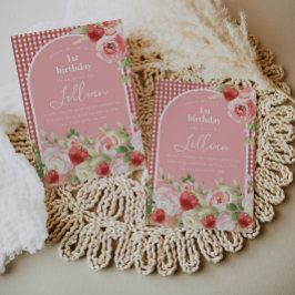 Sweet Strawberry Girl's Birthday Einladung