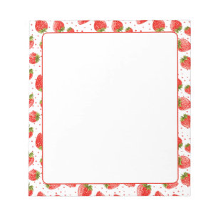 Sweet Strawberry Juicy Strawberries Border Notizblock