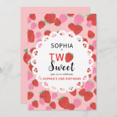 Sweet Strawberry Lace Einladung (Vorne/Hinten)