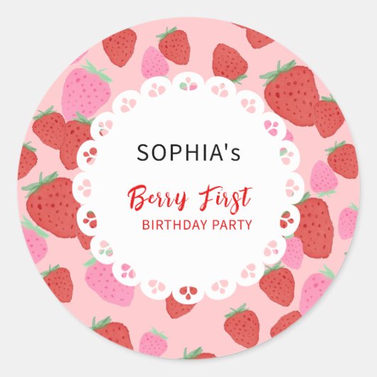 Sweet Strawberry Lace Sticker (Vorderseite)