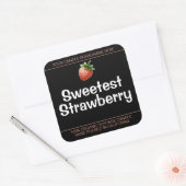 Sweet Strawberry Niedlich Symbol Candles Labels Bl Quadratischer Aufkleber (Umschlag)