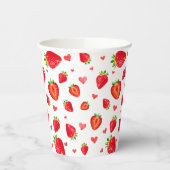 Sweet Strawberry Pattern Wasserfarbe Liebe Pappbecher (Links)