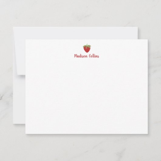 Sweet Strawberry Personalisiert Stationery Mitteilungskarte (Vorderseite)