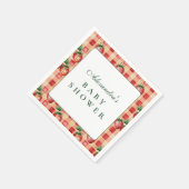 Sweet Strawberry Picnic Baby Shower Serviette (Ecke)