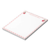 Sweet Strawberry Pink Gingham Karo Girl's Notizblock (Rotiert)
