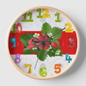 Sweet Strawberry Round Clock Uhr (Vorderseite)