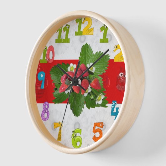 Sweet Strawberry Round Clock Uhr (Winkel)
