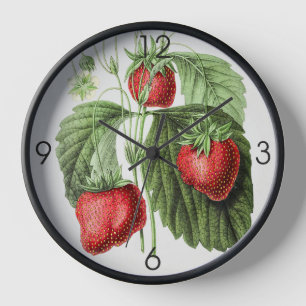Sweet Strawberry Round Clock Uhr