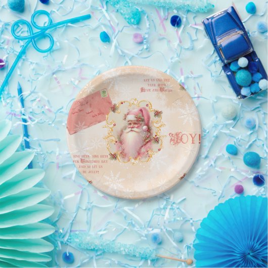 Sweet Strawberry Santa 7" runde Platte Pappteller (Party)