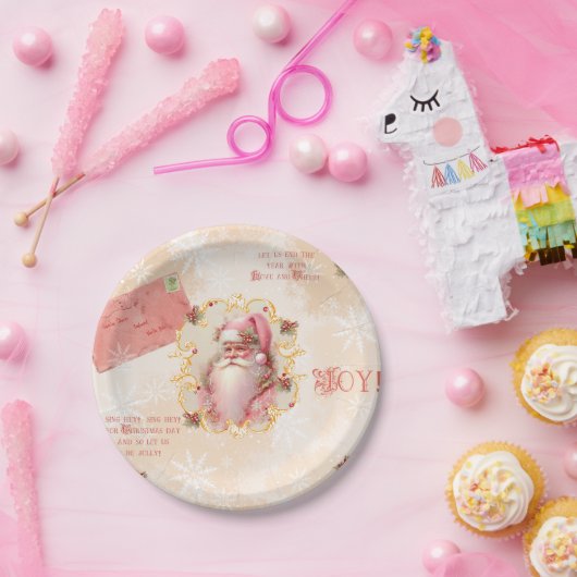 Sweet Strawberry Santa Tellers Pappteller (Party)