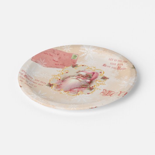 Sweet Strawberry Santa Tellers Pappteller (Schrägansicht)