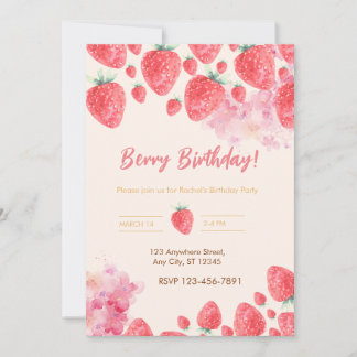 Sweet Strawberry Soiree: Einladung zur Geburtstags