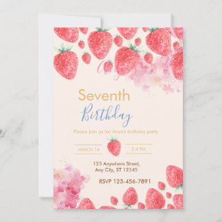 Sweet Strawberry Soiree: Einladung zur Geburtstags