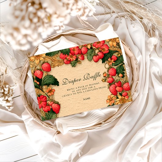 Sweet Strawberry Storybook Diapper Raffle Begleitkarte