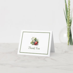 Sweet Strawberry und Blume, vielen Dank Dankeskarte
