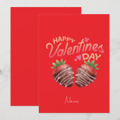 Sweet Strawberry Valentine's Day Personalized  Einladung (Vorne/Hinten)
