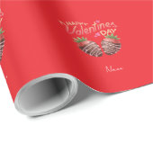 Sweet Strawberry Valentine's Day Personalized Geschenkpapier (Rolleneckpunkt)