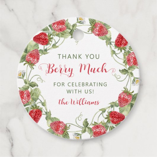 Sweet Strawberry Vielen Dank Geschenkanhänger (Vorderseite)