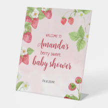Sweet Strawberry Watercolor Babydusche