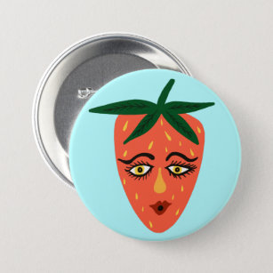 Sweet Strawberry Whimsical Button