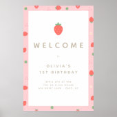 Sweet Strawberry zum ersten Geburtstag Poster (Vorne)