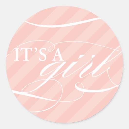 Sweet Stripes - Es ist ein Girl Sticker (Vorderseite)