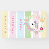 Sweet Stripes Unicorn Blumengeburt Banner (Horizontal)