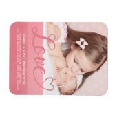 Sweet Stripes Valentine Liebe Baby Girl Birth Foto Magnet (Horizontal)
