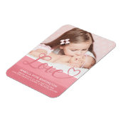 Sweet Stripes Valentine Liebe Baby Girl Birth Foto Magnet (Linke Seite)