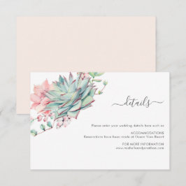 Sweet succulent Wedding Card Begleitkarte