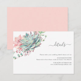 Sweet succulent Wedding Card Begleitkarte