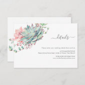 Sweet succulent Wedding Card Begleitkarte (Vorne/Hinten)