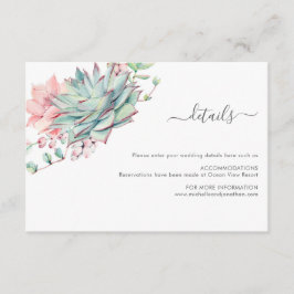 Sweet succulent Wedding Card Begleitkarte