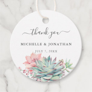 Sweet Succulent Wedding Vielen Dank für Ihr Intere Geschenkanhänger