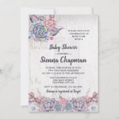 Sweet Succulents Rustic Watercolor Babydusche Einladung (Vorderseite)