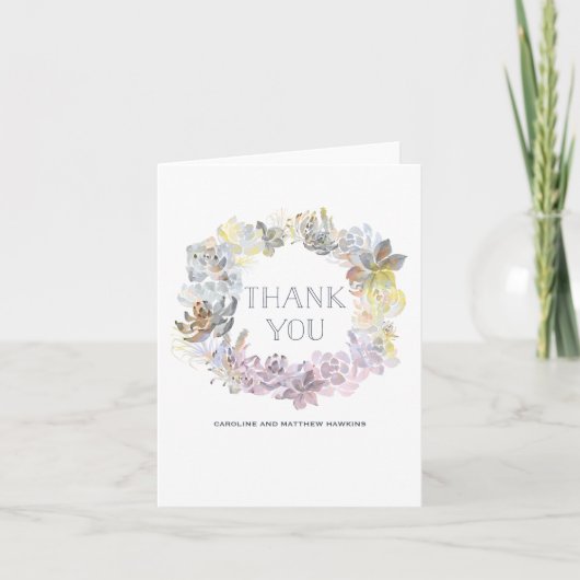Sweet Succulents Wedding Danke Card (Vorderseite)