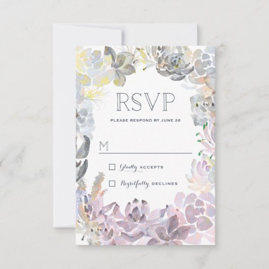 Sweet Succulents Wedding RSVP (Vorderseite)