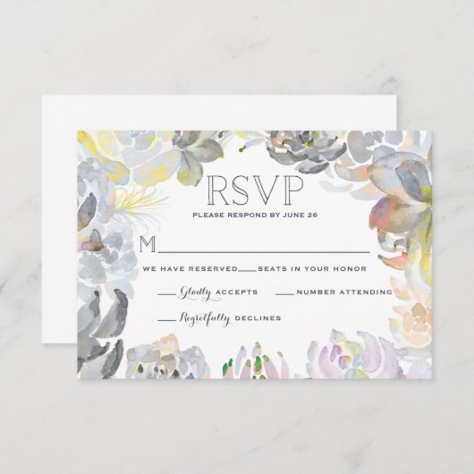 Sweet Succulents Wedding RSVP (Vorne/Hinten)