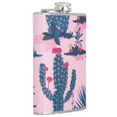 Sweet Summer Cactus Blooming Pattern Flachmann (Rechts)