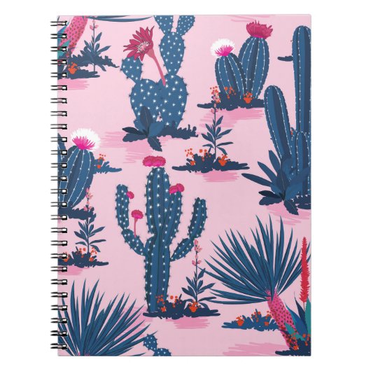 Sweet Summer Cactus Blooming Pattern Notizblock (Vorderseite)