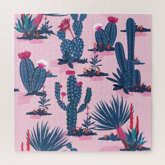 Sweet Summer Cactus Blooming Pattern Puzzle (Vertikal)