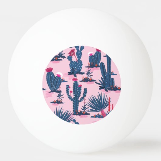 Sweet Summer Cactus Blooming Pattern Tischtennisball (Vorderseite)