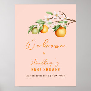 Sweet Summer Citrus Orange Baby Dusche Willkommen Poster