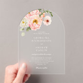 Sweet Summer Garden Acrylic Wedding Einladung (Insitu (Handheld))