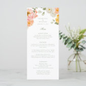 Sweet Summer Garden Wedding Menu Menükarte (Stehend Vorderseite)