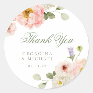 Sweet Summer Garden Wedding Runder Aufkleber